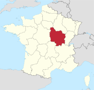 map locating BURGUNDY France