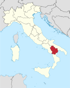 Basilicata wine region map